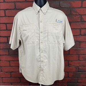 Columbia Shirt Mens Medium Short Sleeve Button Down